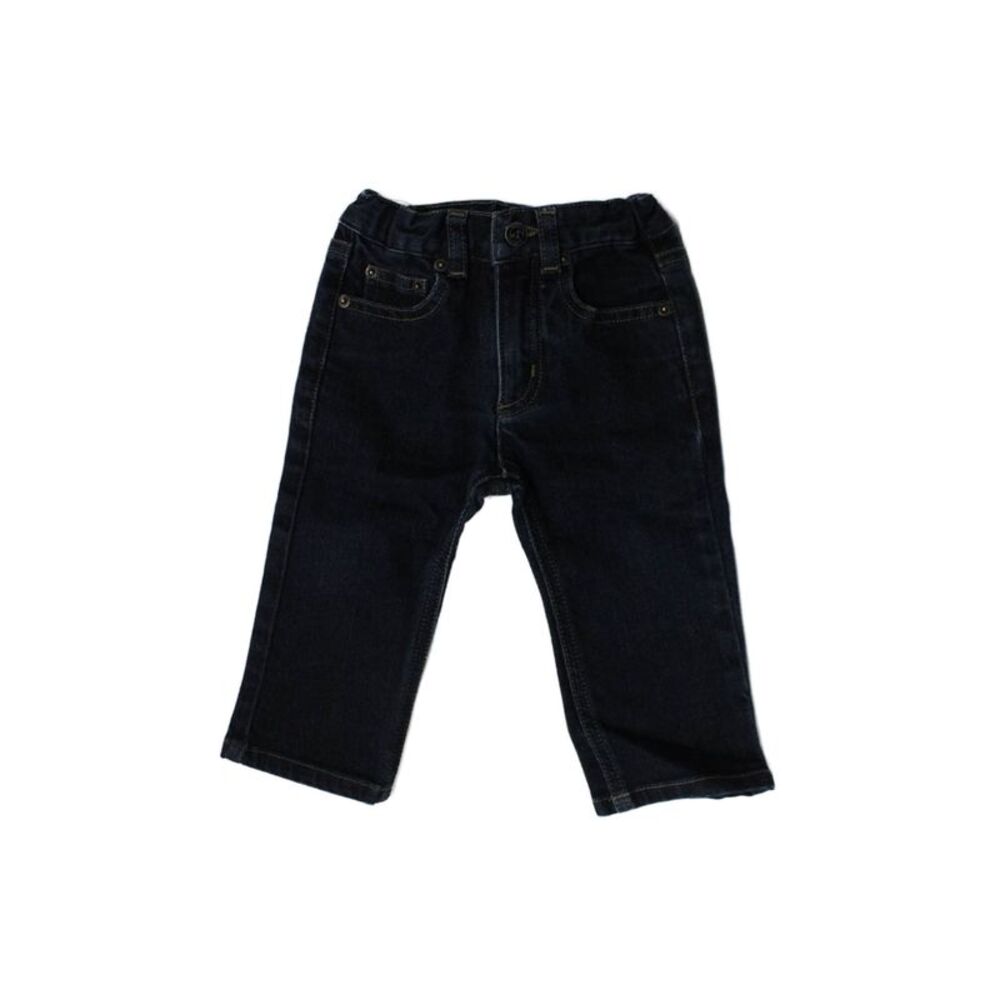 Bonpoint Unisex Kids Zipper Fly Dark Wash Straight Leg Jeans Blue Size 12M